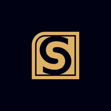 S harfi logo tasarım şablonu, modern ve zarif tasarım, vektör illüstrasyonu