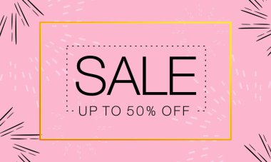 Satış afişi şablonu tasarımı. Vektör illüstrasyonu.