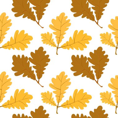 Renkli yapraklarla dikişsiz sonbahar deseni.