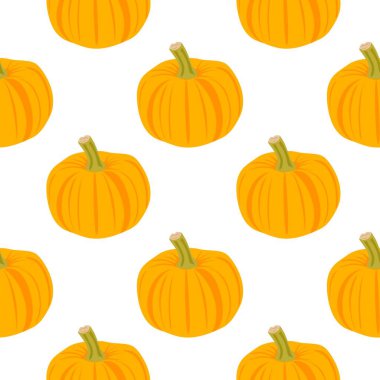 Cadılar bayramı kabaklarıyla kusursuz desen, vektör illüstrasyonu