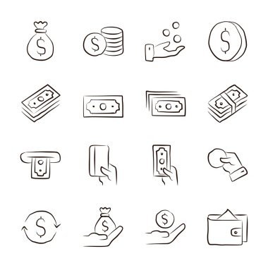 set money icons, vector illustration