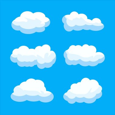 white clouds isolated, vector illustration, eps 10.