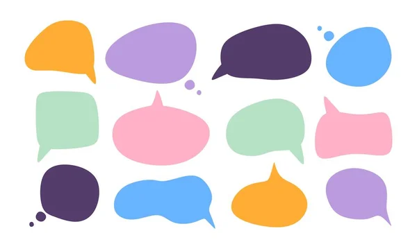 Set Different Hand Drawn Speech Bubble Bubbles Isoleted White Background — Stok Vektör