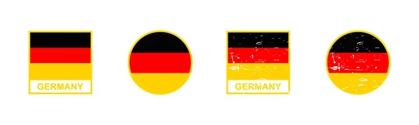 stock vector Set of flag of Germany in square and round shape isolated on white background. vector illustration.