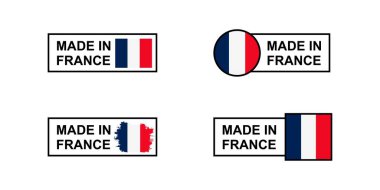 Set of made in the France labels, made in the France logo, French flag , French product emblem, Vector illustration.