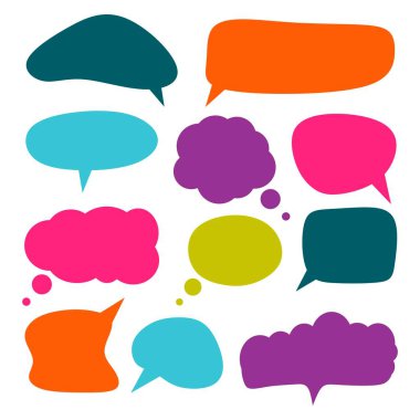  Set speech bubbles. Different decorated speechs. hand drawn Speech bubbles . Vector eps10.