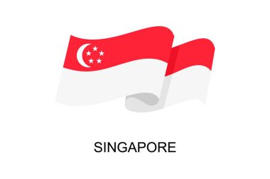 Singapore flag vector. Singapore flag on a white background. vector illustration eps10