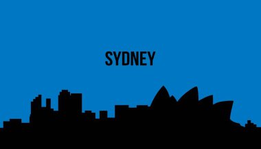 abstract Sydneycity panorama with skyscrapers  