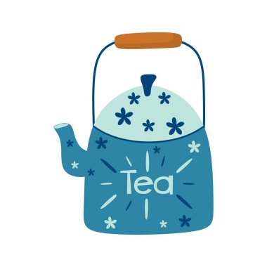 çaydanlık simgesi beyaz arka plan üzerinde