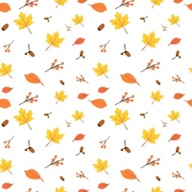 autumn leaves pattern. seamless background. vector illustration.
