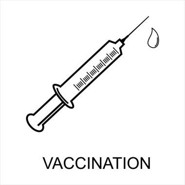 syringe icon. injection symbol. flat design style.