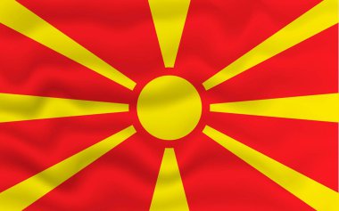 Wavy flag of Macedonia. 3d illustration.