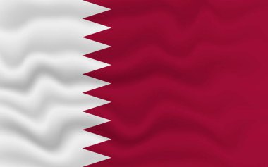 Wavy flag of Qatar. 3d illustration.