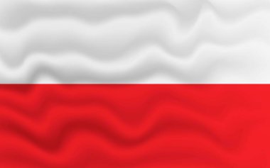 Wavy flag of Poland. 3d illustration.