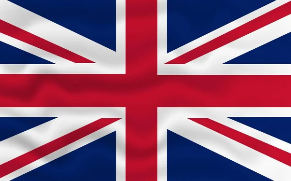 Wavy flag of United Kingdom. 3d illustration.
