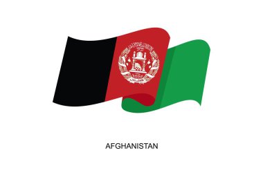 Afganistan bayrak vektörü. Beyaz arka planda Afganistan bayrağı. Vektör illüstrasyonu E10.