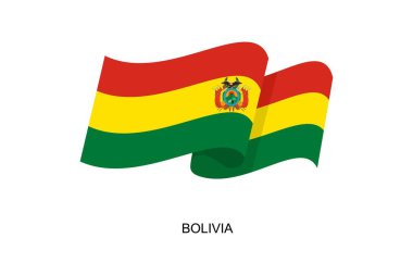 Bolivya bayrak vektörü. Beyaz arka planda Bolivya bayrağı. Vektör illüstrasyonu E10