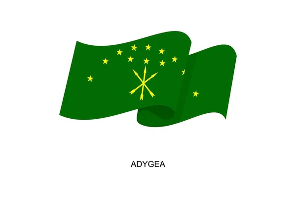 Adygea Flaggvektor Flagga Adygea Vit Bakgrund Vektorillustrationeps10 — Stock vektor