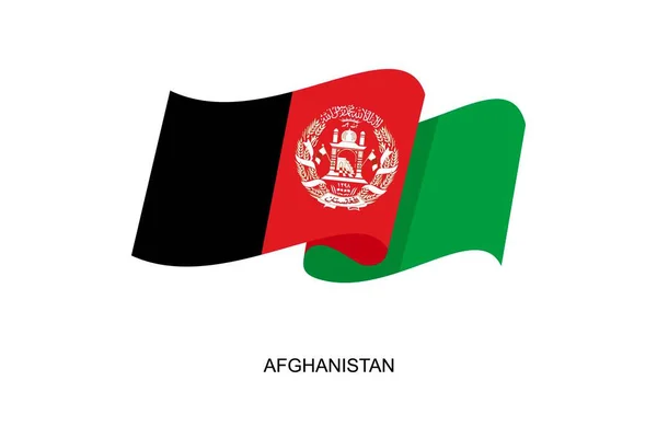 アフガニスタンの国旗ベクトル アフガニスタンの国旗を白地に掲げる ベクターイラストEps10 — ストックベクタ