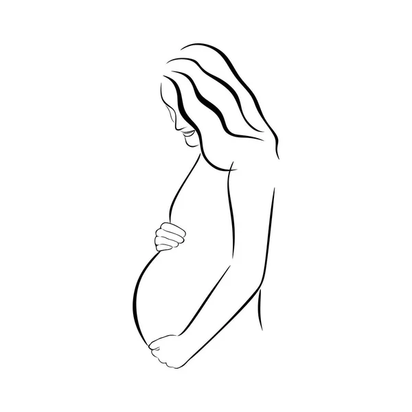 Vektor Illustration Vacker Gravid Kvinna — Stock vektor