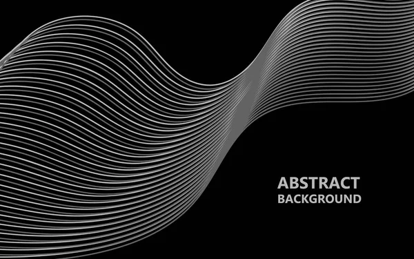 Black Abstract Wave Background Vector Illustration — Stock Vector