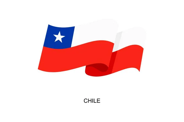 Вектор Флага Чили Флаг Чили Белом Фоне Векторные Иллюстрации — стоковый вектор