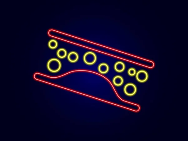 Das Cholesterin Neon Line Symbol Ist Auf Schwarzem Hintergrund Isoliert — Stockvektor