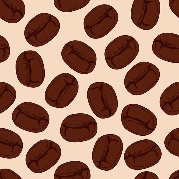 Grains Café Motif Sans Couture Vecteur — Image vectorielle