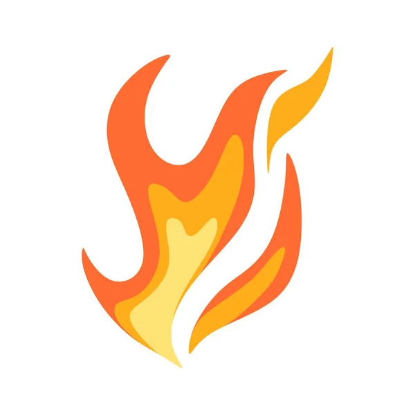 フラットスタイルの火災記号 白地に描かれたフレイムスイラスト ブレイズベクトルイラスト — ストックベクタ