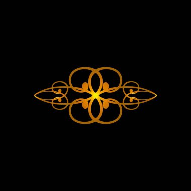 Altın süs sembolü. vektör