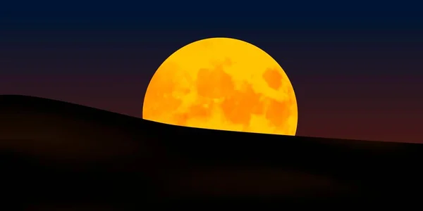 Eine Vertikale Aufnahme Eines Mondes Abend — Stockvektor
