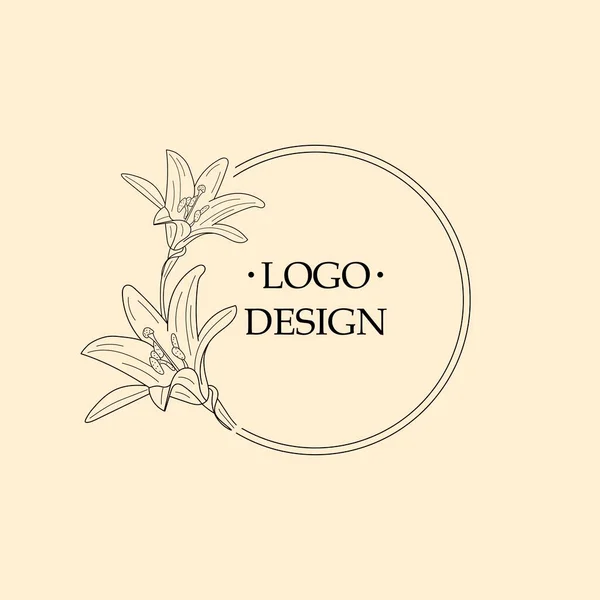 Modello Design Logo Fiore Illustrazione Stock