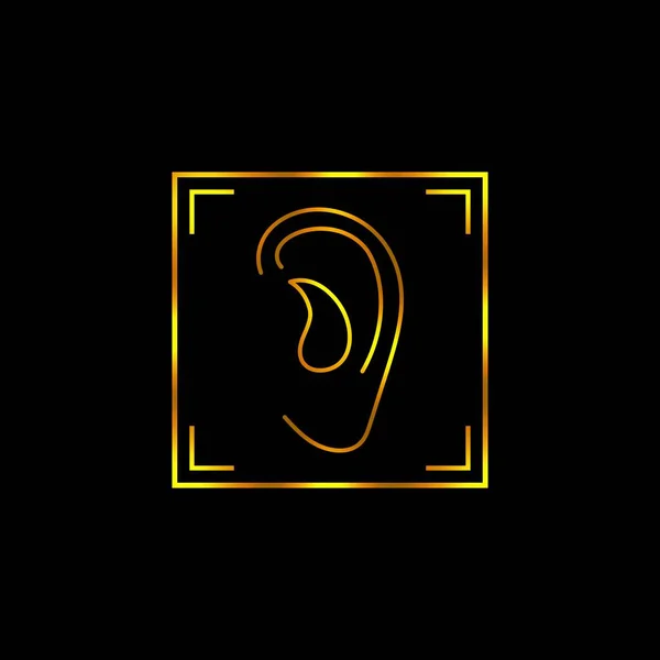 Golden Ear Scan Icon Stock Vector