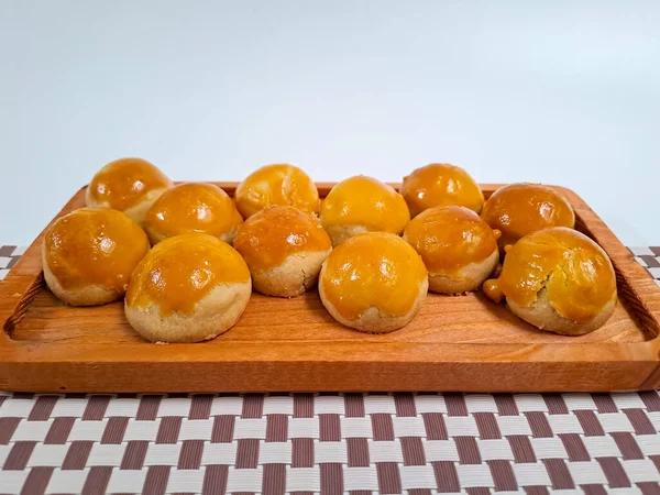 Indonesisches Tortengebäck Mit Ananas Marmelade Füllung Oder Nastar Auf Einem — Stockfoto