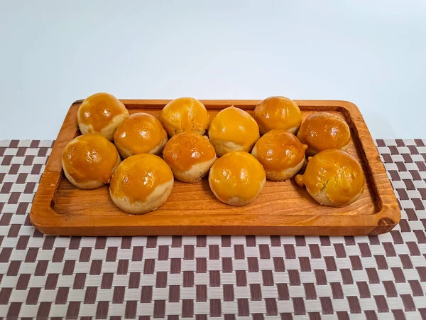 Indonesisches Tortengebäck Mit Ananas Marmelade Füllung Oder Nastar Auf Einem — Stockfoto