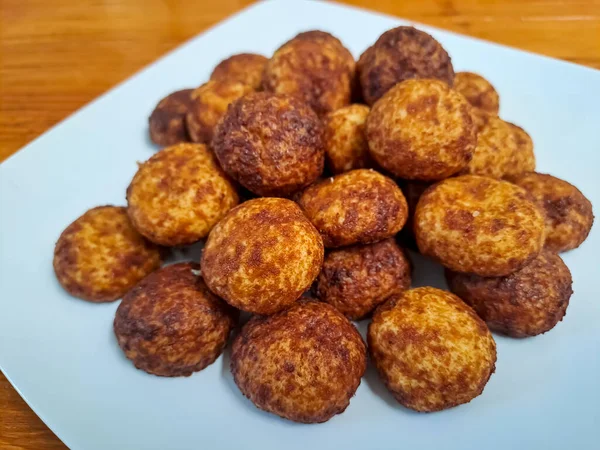 Ost Palm Ball Cookies Tillverkade Mjöl Och Ost Sedan Belagda — Stockfoto