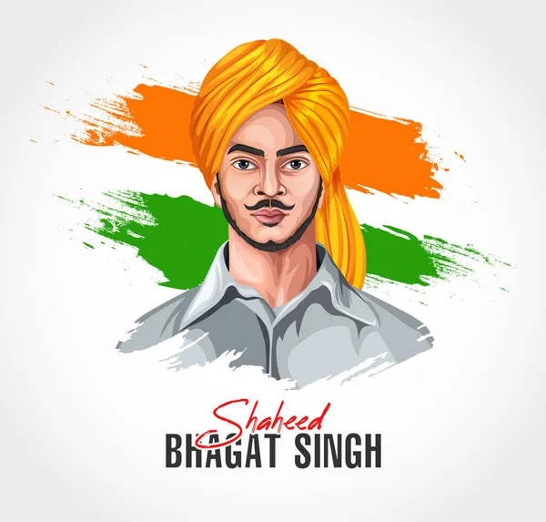 stock vector Stock Vector illustration of Bhagat Singh - 28 September Birthday - Shaheed Din 23rd March.