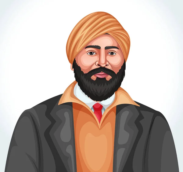 Stock Vector Ilustración Sardar Udham Singh — Archivo Imágenes Vectoriales