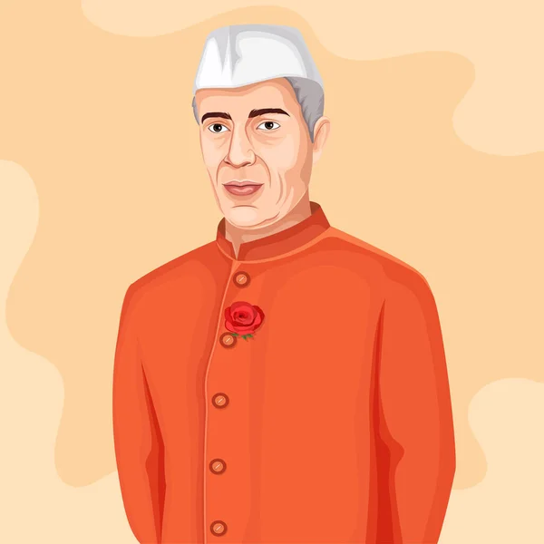 Vector Stock Del Primer Primer Ministro Indio Nehru Jayanti — Archivo Imágenes Vectoriales