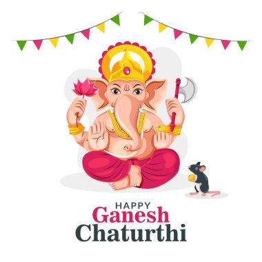 Mutlu Ganesh Chaturthi konsept pankart tasarım şablonu