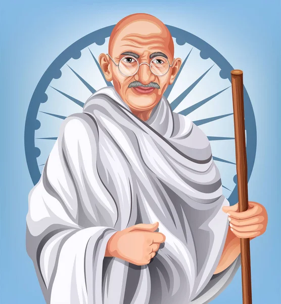 Índia Fundo Com Herói Nacional Freedom Fighter Mahatma Gandhi Para —  Vetores de Stock
