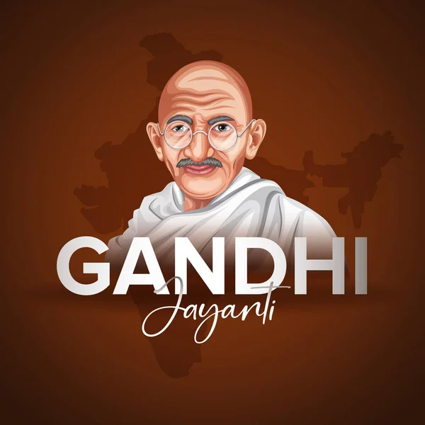 Outubro Happy Gandhi Jayanti Modelo Design Banner Liberdade Indiana Lutador —  Vetores de Stock