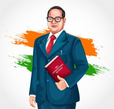 Dr. Bhimrao Ambedkar. B.R. Ambedkar Jayanti Hint Babasaheb Günü kutlama vektörü