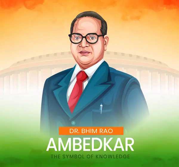 Dr. Bhimrao Ambedkar. B. R. Ambedkar Jayanti Hint Babasaheb Günü bayrak tasarımı şablonu