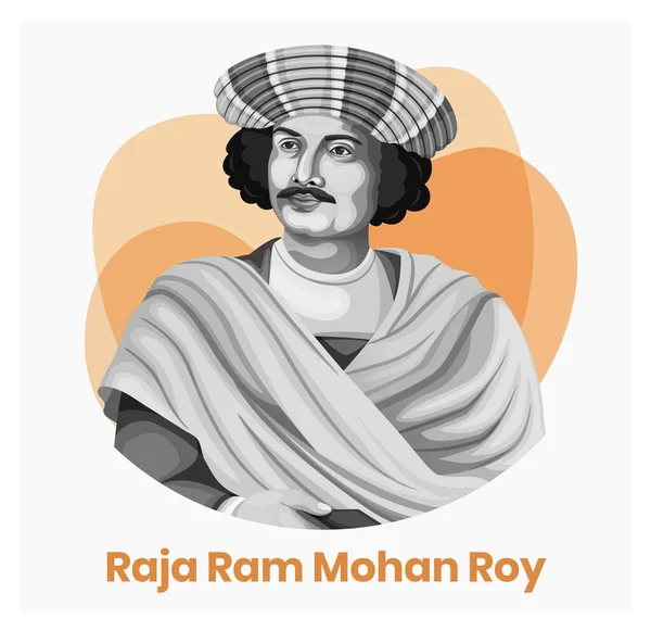 Retrato Raja Ram Mohan Roy Foi Reformador Indiano Que Foi —  Vetores de Stock