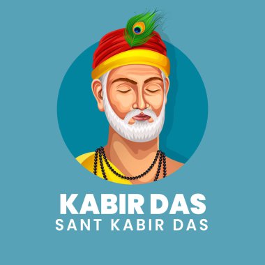 Mutlu Kabir Das Jayanti tebrik kartı tasarım şablonu