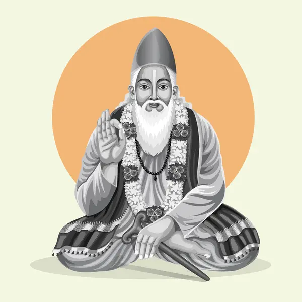 Sant Kabir Das 15Th Century Famous Indian Mystic Poet — Stock Vector