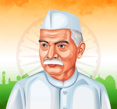 Dr. Rajendra Prasad Hindistan Cumhuriyeti 'nin ilk başkanı. Hindistan bayrağının üç renkli bayrağı.