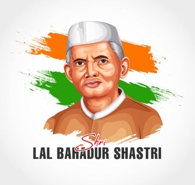 Lal Bahadur Shastri Jayanti- 2 Ekim Lal Bahadur Shastri doğum günü kutlaması yaratıcı pankart tasarımı