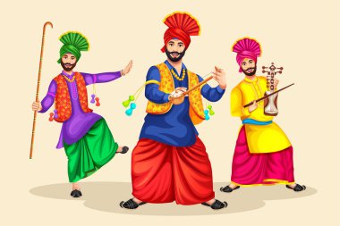 Bhangra 'nın geleneksel halk danslarını sergileyen enerjik Punjabi Bhangra dansçılarının temsilcisi.